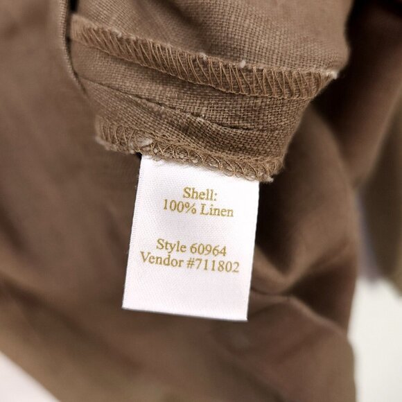 Caslon 100% Linen Jacket Invisible Button Up Lightweight Blazer Women's Large - Picture 10 of 11